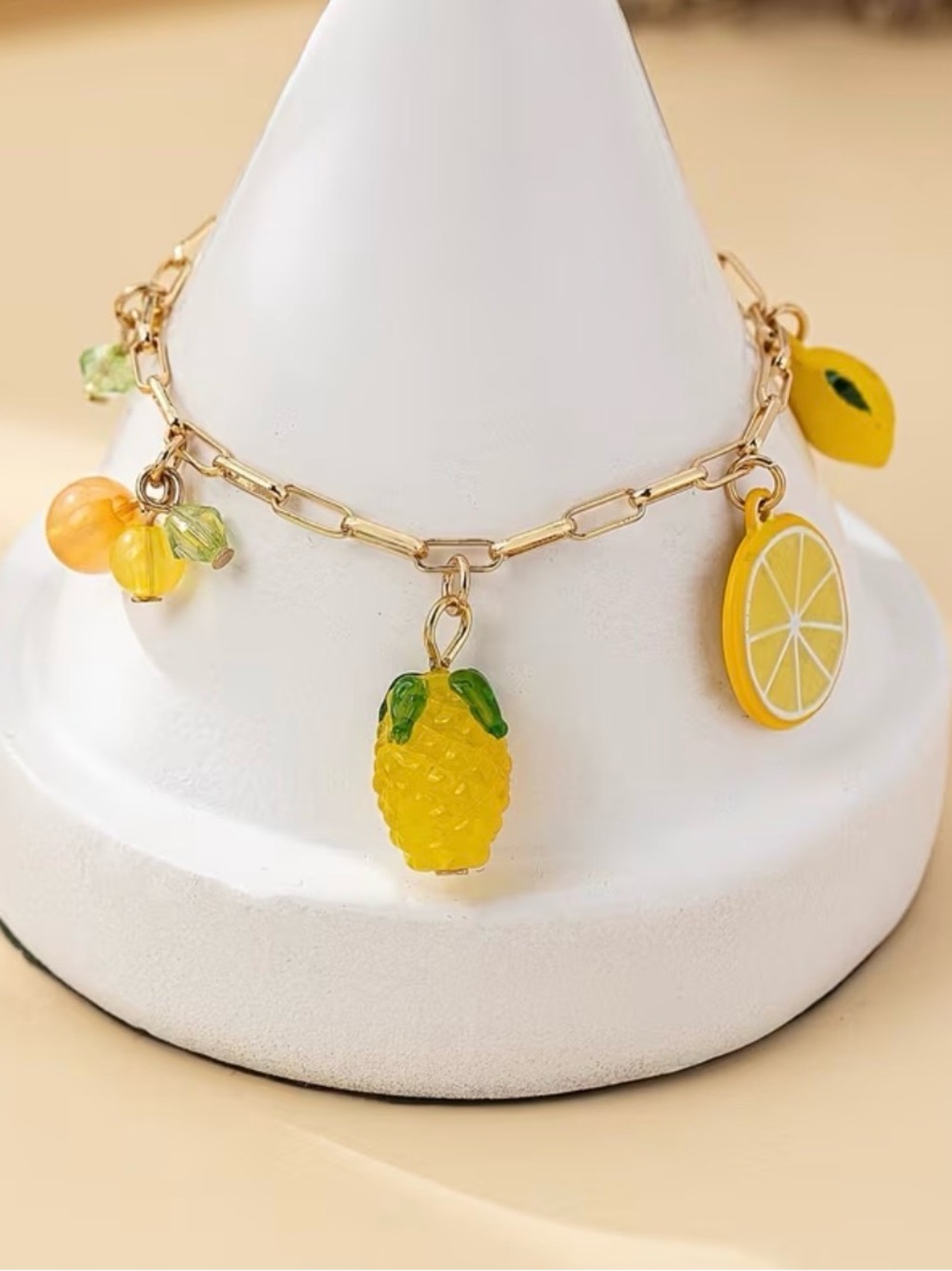 Yellow Fruit Charm Bracelet